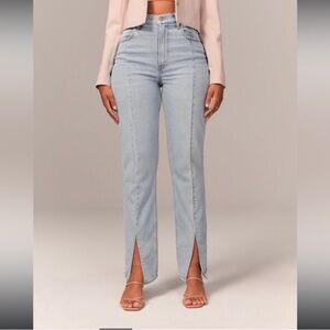 Abercrombie curve love skinny high rise split hem jean